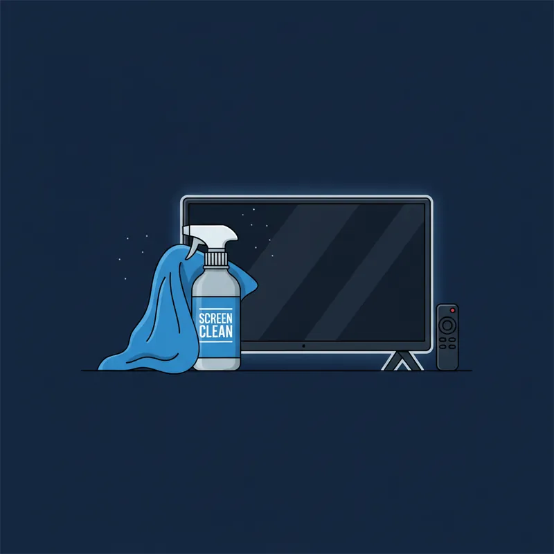 Cleaning supplies near electronics