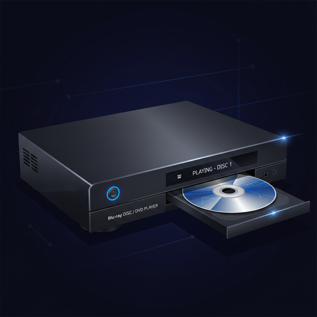 Blu-ray DVD player with disc