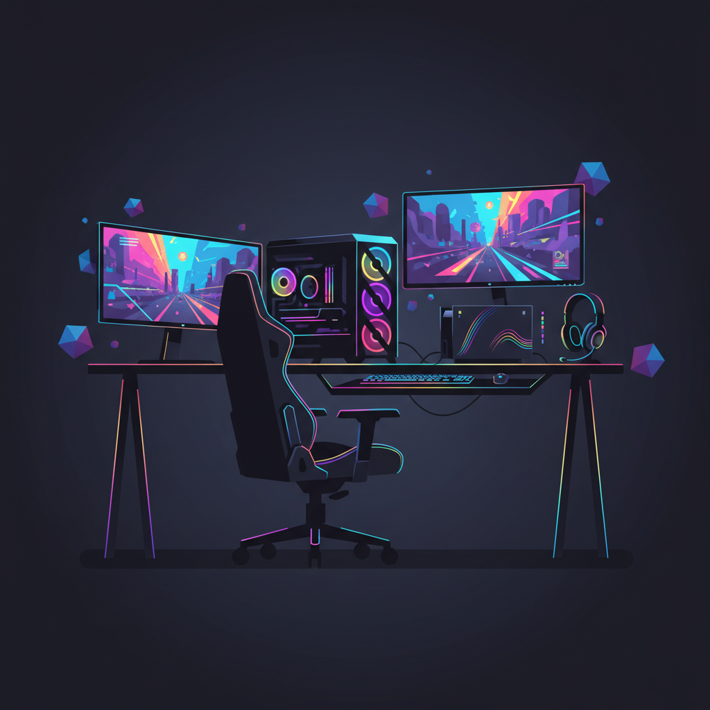 Gaming setup with PC and console