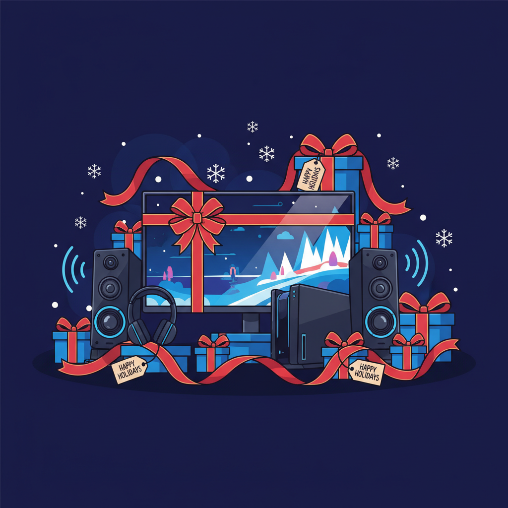 Electronics in holiday gift boxes