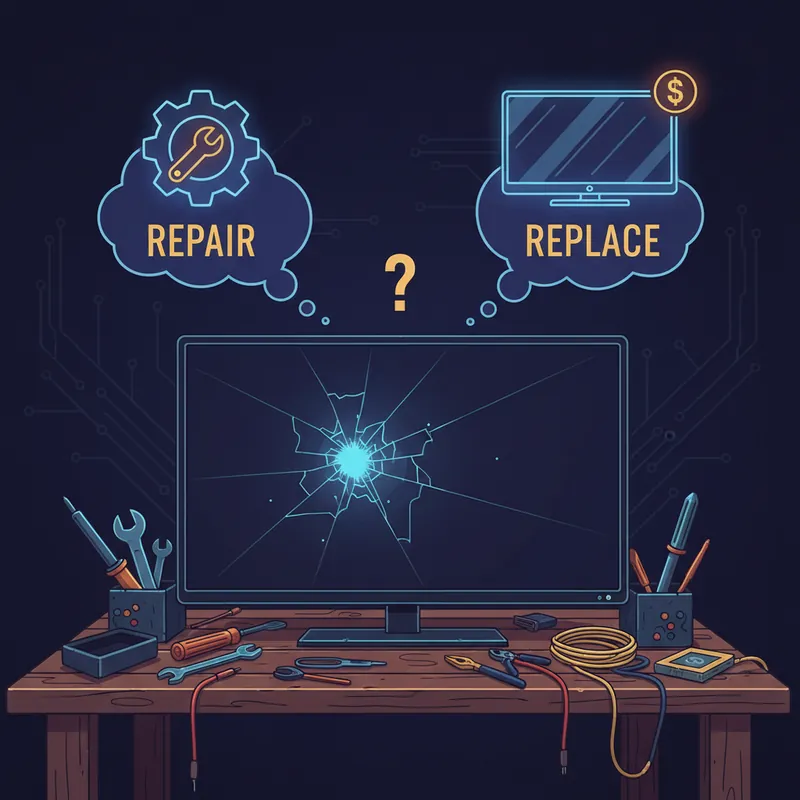 Electronics repair decision concept
