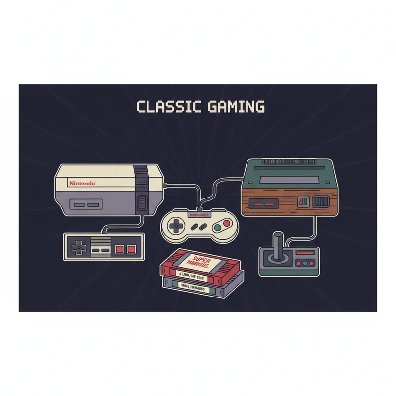 Retro gaming consoles collection